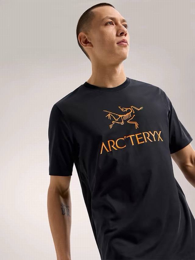 High-quality, Arc'Teryx, top-tier, two-tone, basic cotton short-sleeved T-shirt