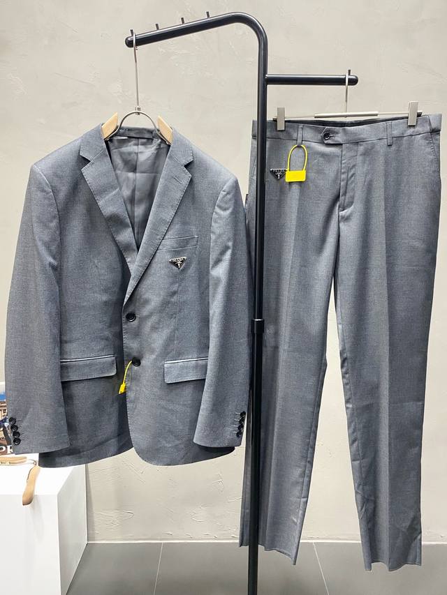 suit. Single-breasted jacket and trousers. Prada's new spring/autumn suit, a sim