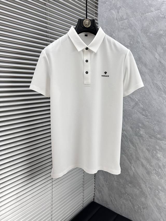 Vers*Versace SS25 new summer lapel polo shirt. Made of high-quality pique cotton
