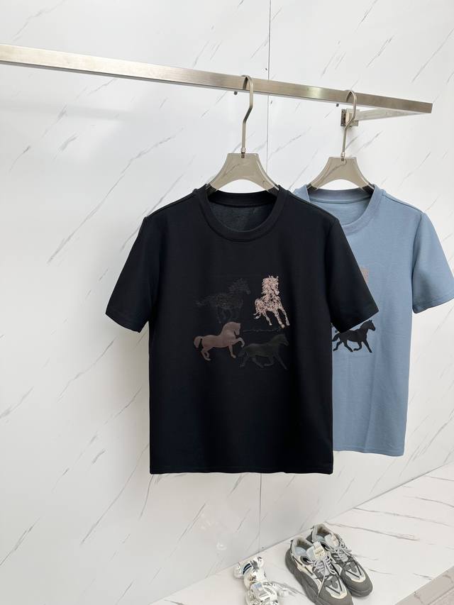 supports H's new spring and summer short-sleeved T-shirts for men and women afte