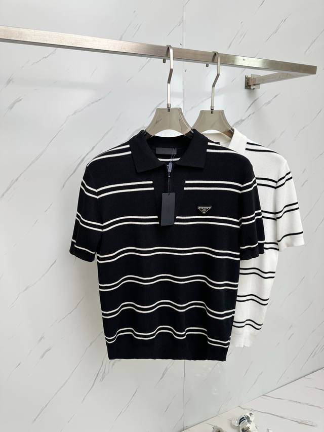 2025 Spring and Summer new men's short-sleeved knitted polo shirt, a fashionable