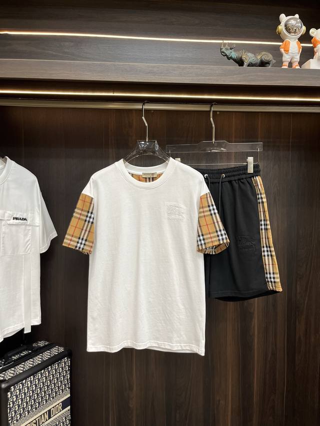 features the latest Burberry Spring 2025 designer Burberry short-sleeved shorts