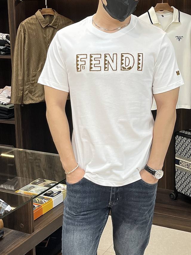 is featuring Fendi's new spring exclusive Fendi casual crew neck short-sleeve T-
