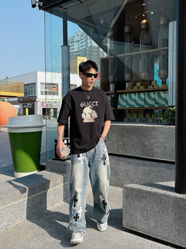 Gujia's 2025 Spring/Summer new release, the latest short-sleeved round-neck T-sh