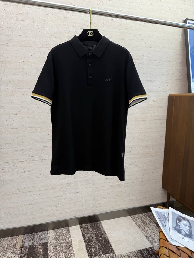 Boss25S Spring/Summer Men's Polo Shirt. The iconic logo on the chest creates a c