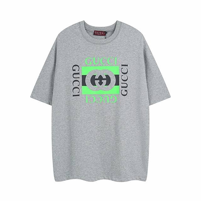 Gucci Gucci SS show new color classic color block letter print short-sleeved T-s