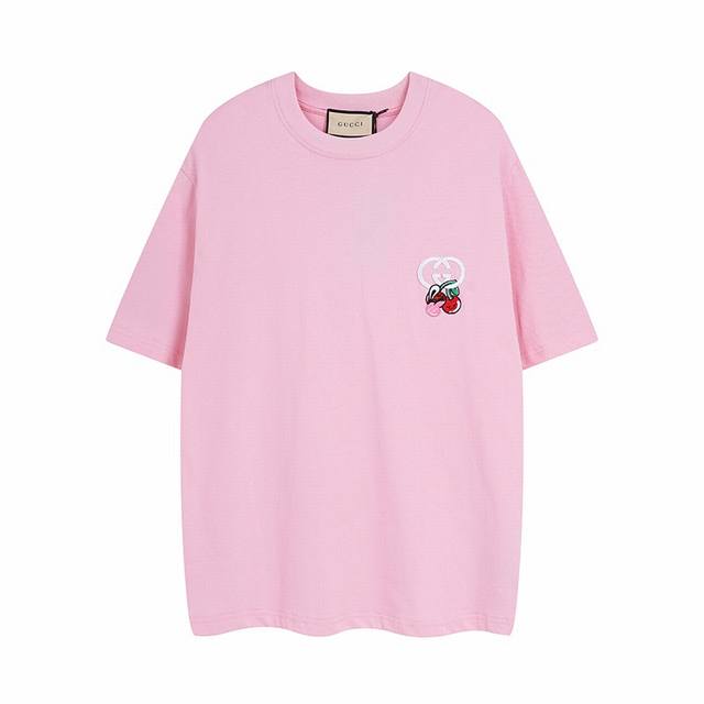 Available year-round. Gucci's new spring 24 cherry embroidered short-sleeved T-s