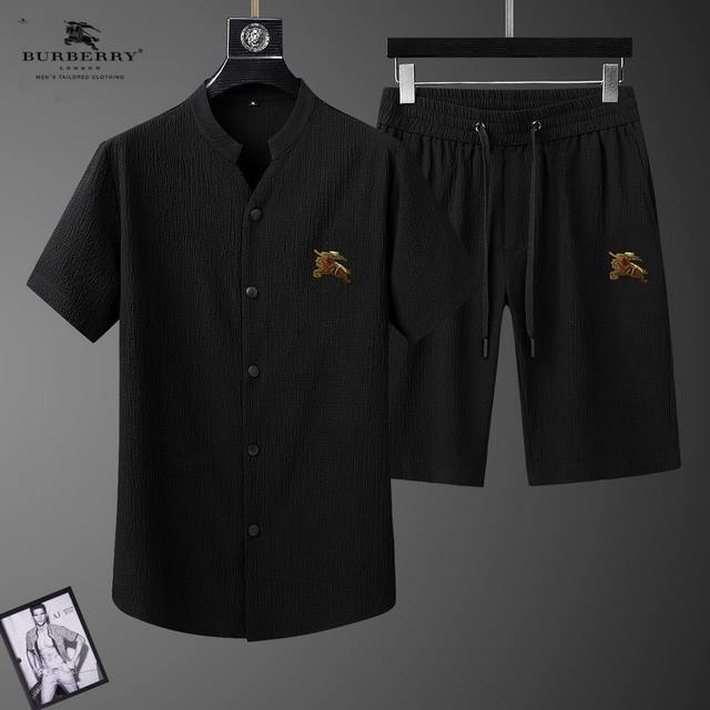 Burberry's new summer shorts set! Mercerized cotton and linen fabric! Exclusive