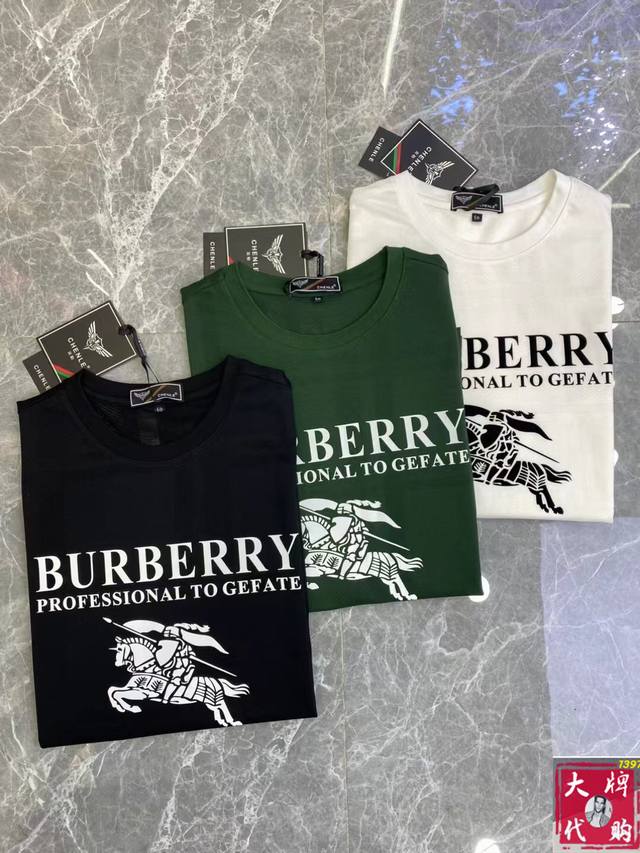 Burberry 2025 new round neck short-sleeved T-shirt, a high-end version! Custom-m