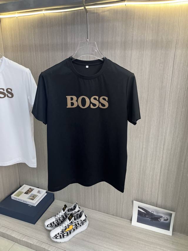 Boss 2025 Spring/Summer High-Quality Mercerized Cotton Short-Sleeved T-Shirt M-6