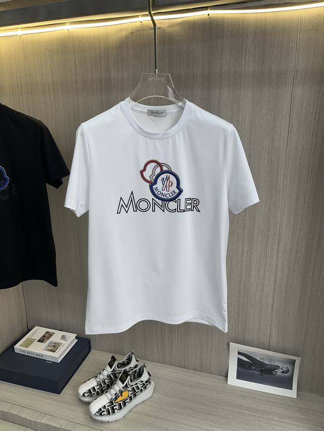 Moncler 2025 Spring/Summer High-Quality Mercerized Cotton Short-Sleeved T-Shirt