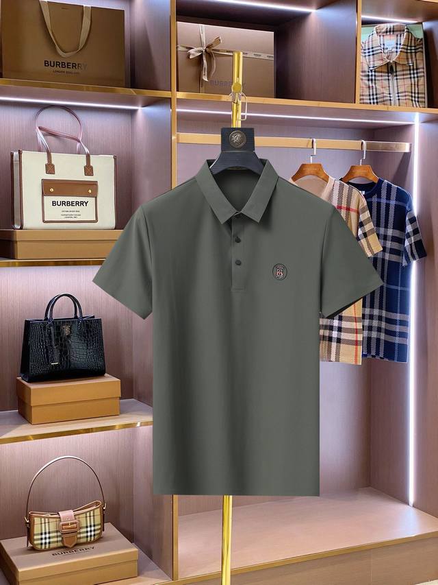 Burberry 2025 Summer Men's Logo Lapel Polo Shirt! A classic business style, the