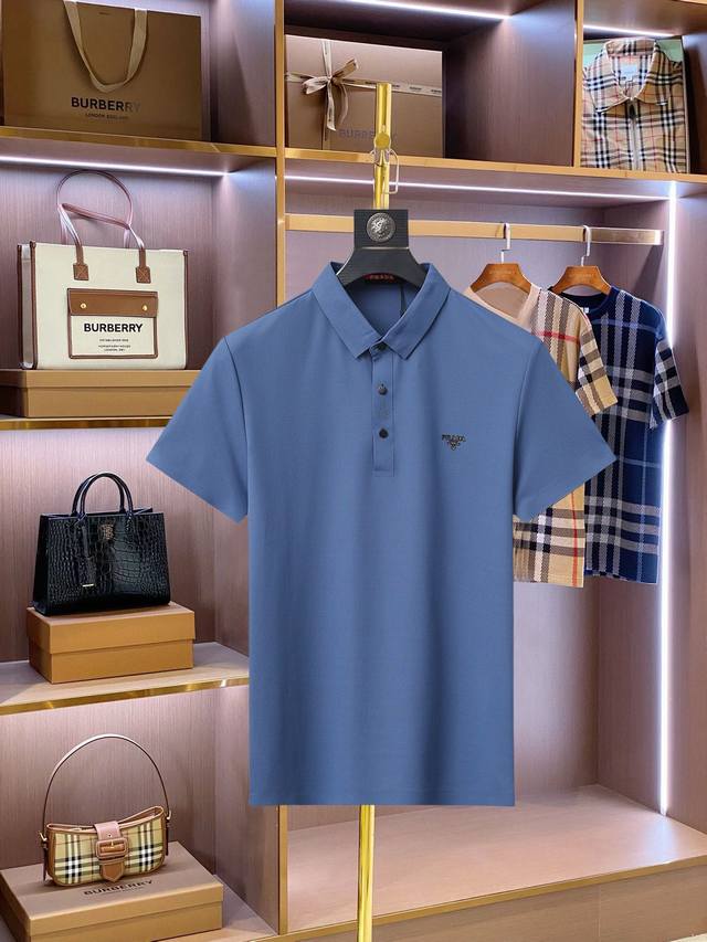 Prada's new summer 2025 men's logo lapel polo shirt! A classic business style, t
