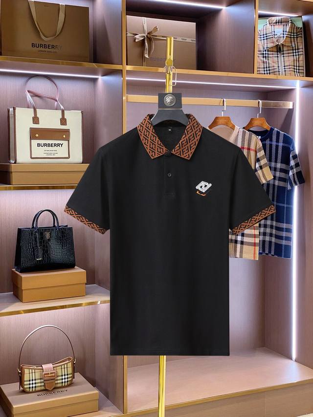 Fendi's new summer 2025 men's logo lapel polo shirt! A classic business style, t