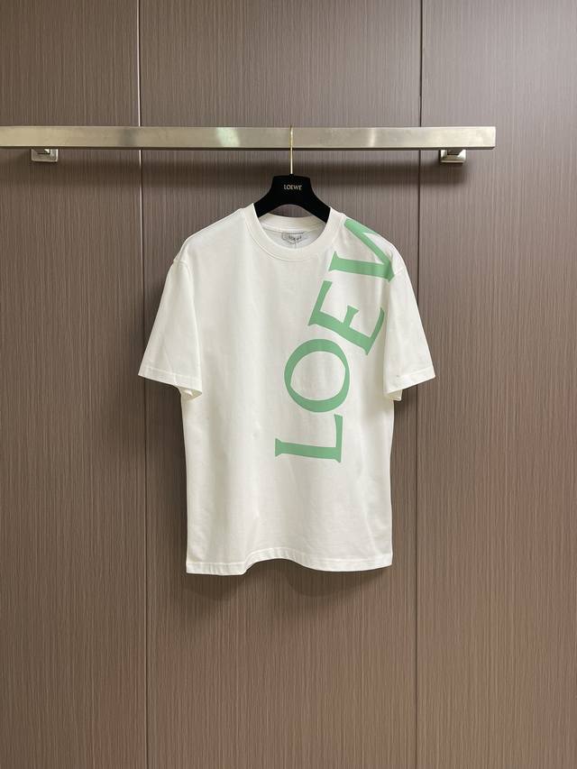 Loewe 2025Ss large logo printed short-sleeved T-shirt. Made of heavy combed cott