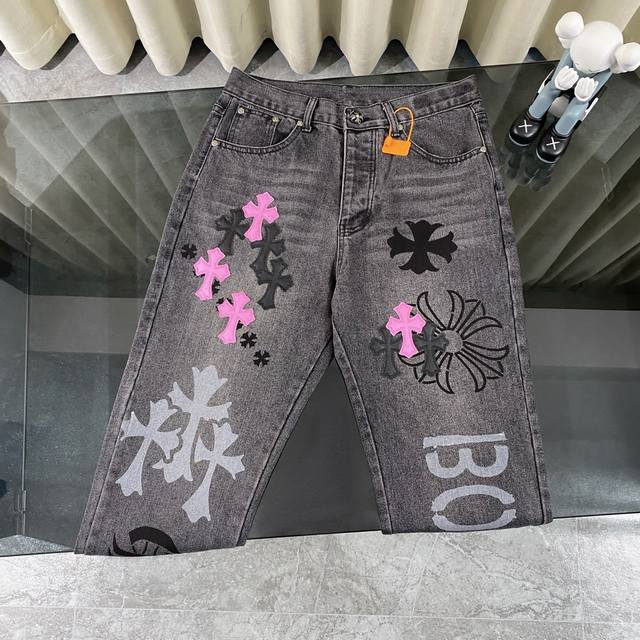 Ch Chromehearts official website limited edition black and purple cross stitch l