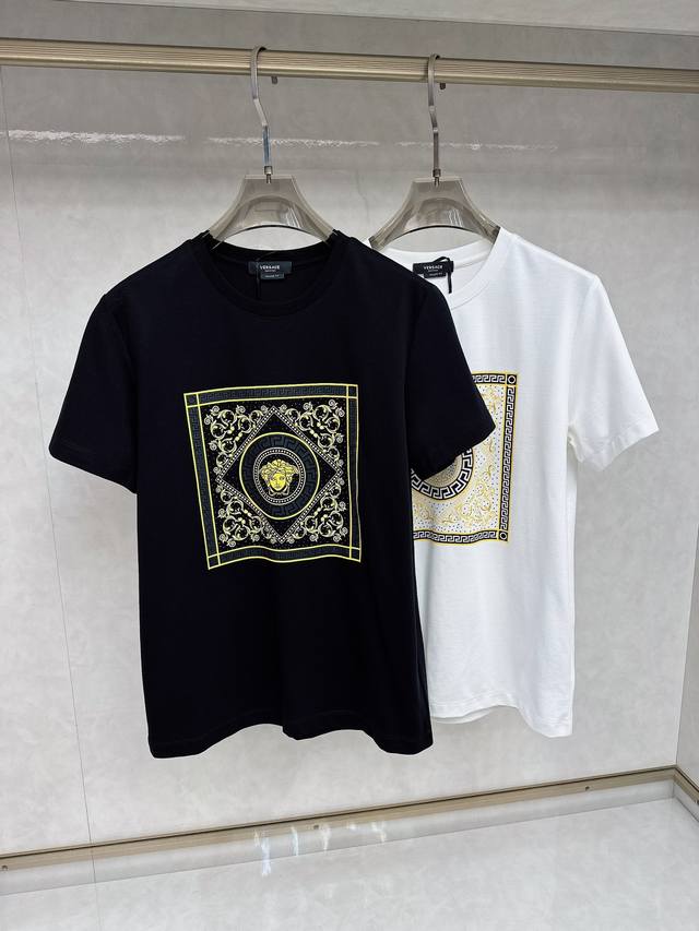 Yan Versace 2025Ss spring and summer latest short-sleeved T-shirt, soft to the t