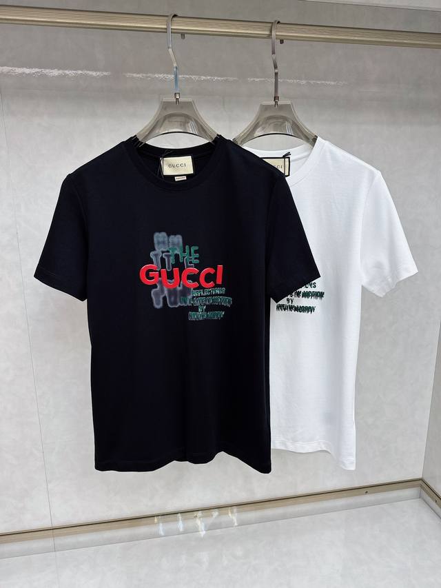 Yan Gucci 2025Ss spring and summer latest short-sleeved T-shirt, soft to the tou