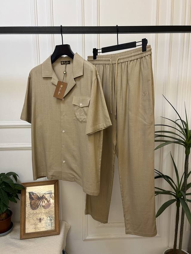 Cx New Lp Linen Suit Ss New Spring and Summer Suit Polo Short Sleeve + Sweatpant