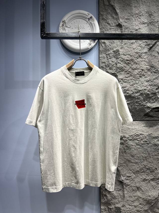 Xp Balenciaga* Balenciaga Tape Letter Short-Sleeve T-Shirt* Made of 280g fabric,