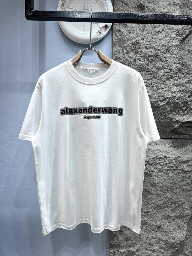 Xp Alexander Wang*Alexander Wang Silver Print Short Sleeve T-shirt* is made of 3