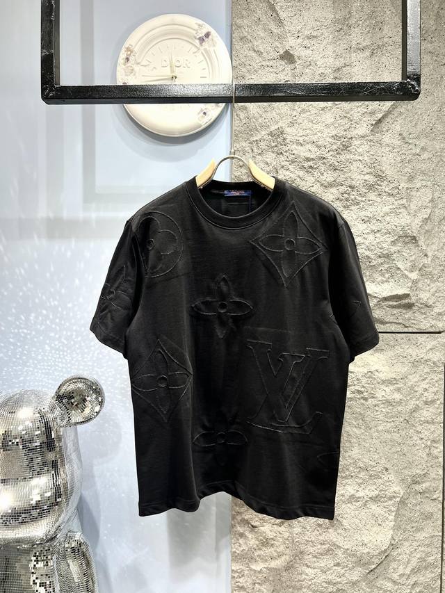 Xp Louis Vuitton* Louis Vuitton all-over Monogram embroidered cut-out T-shirt*Lo