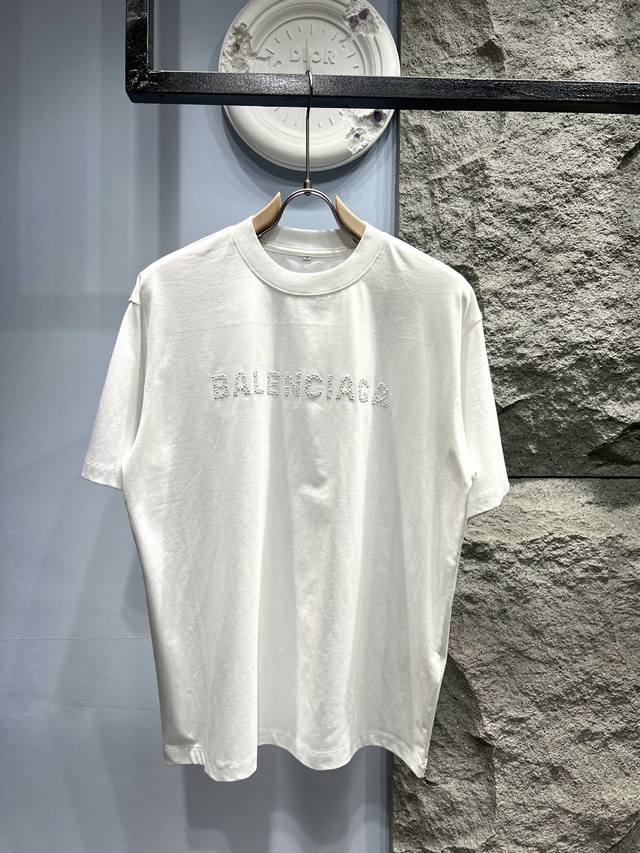 Xp Balenciaga* Balenciaga pearl letter logo short-sleeved T-shirt* Made of 280g