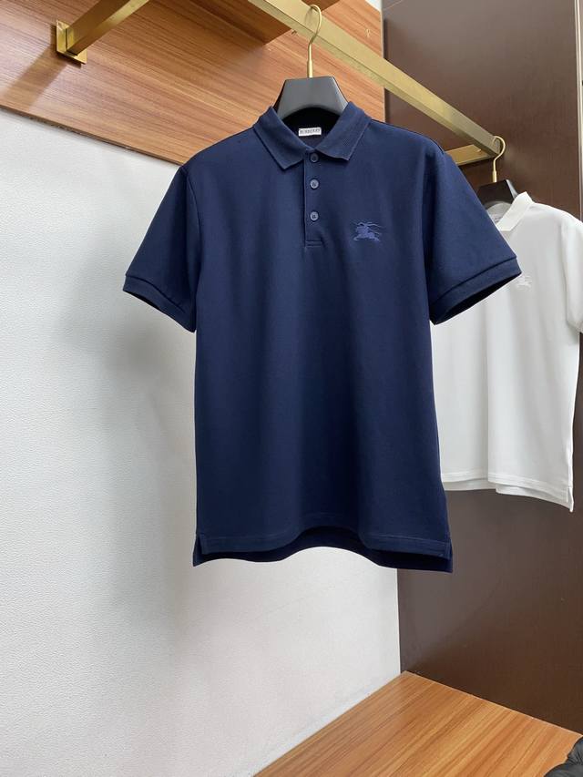 Tai Burberry 2025 new men's pique cotton lapel short-sleeved Polo shirt, classic