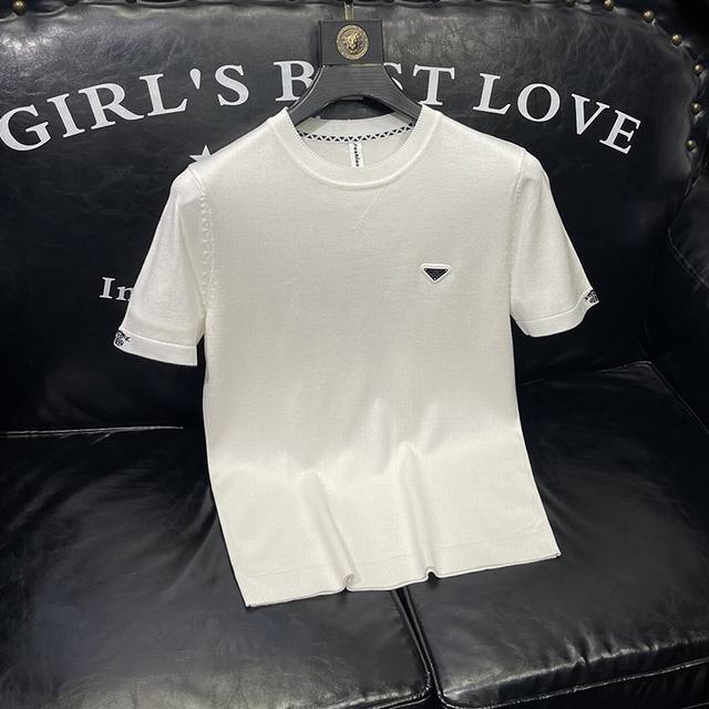 Siji Gucci exclusive early autumn new original men's short-sleeved sweater knitt
