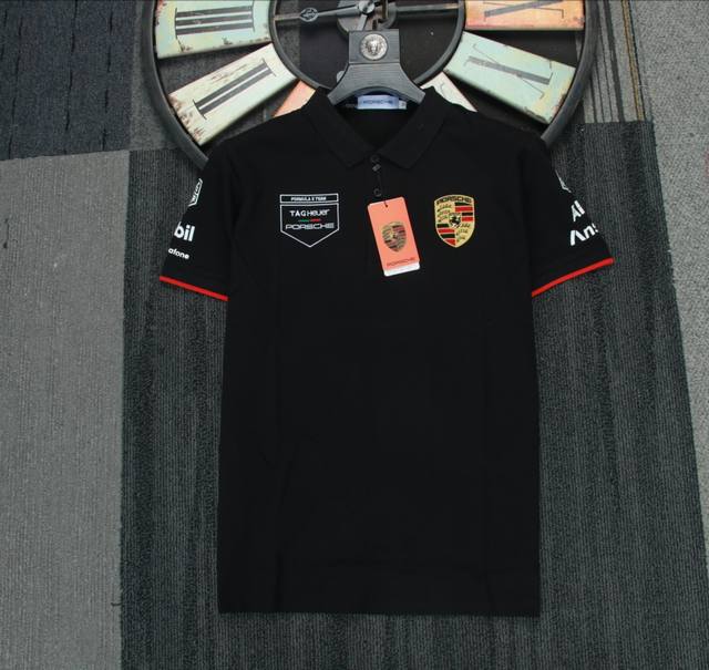 Lali Porsche 2025 Spring/Summer new Polo shirt, lapel short-sleeved T-shirt coll