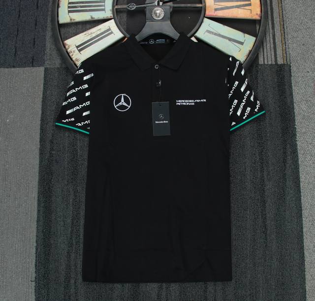 Lali Mercedes-Benz 2025 Spring/Summer new Polo shirt, lapel short-sleeved T-shir