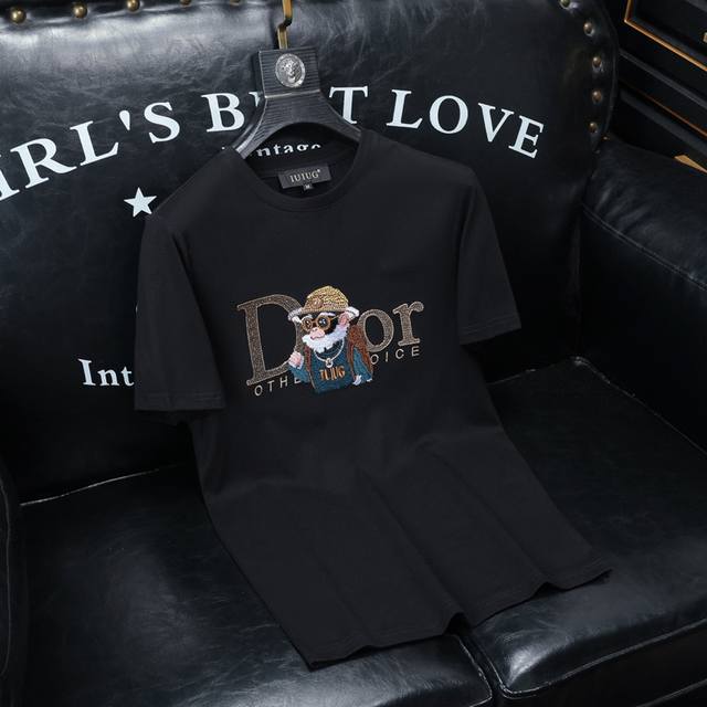 Siji Dior 2025Ss spring and summer new round neck short-sleeved T-shirt. A class