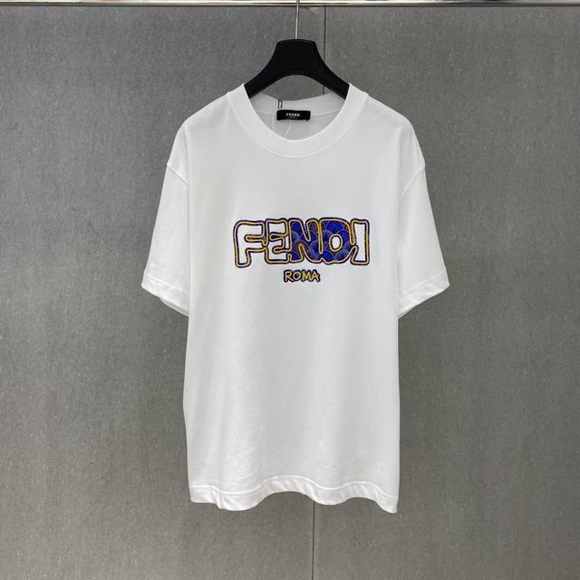 Xp Fd 2025 Spring/Summer new Fendi printed letter pattern short sleeves Size: Xs