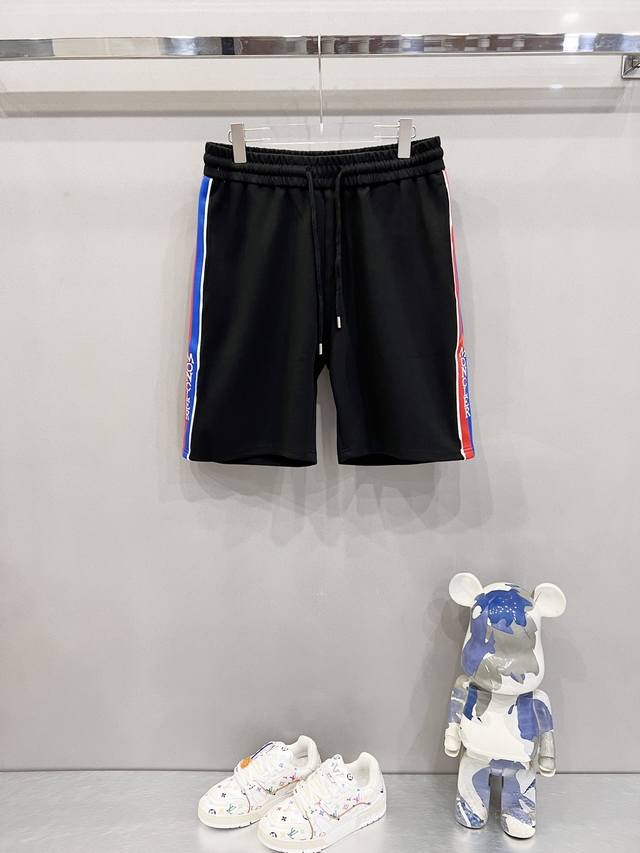 Kk Moncler custom-made space cotton shorts with logo webbing and nylon pockets.