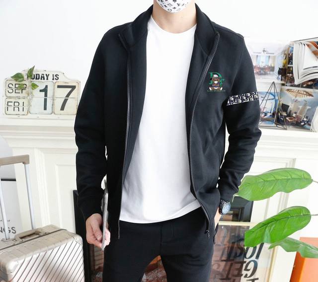 Qq New season fashion long-sleeved cardigan sweatshirt high-end custom classic s