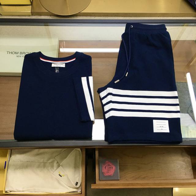 Shi New Set TB Disassembled 2025 Spring and Summer Ss Latest Tb Jacquard Four St