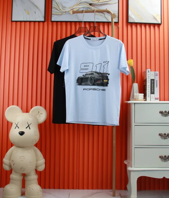 Lali Porsche 2025 Spring/Summer new Polo shirt, lapel, short-sleeved T-shirt col