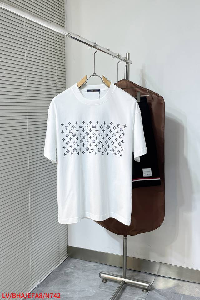 N742 Lv Louis Vuitton exclusive new men's casual short-sleeved high-end custom h