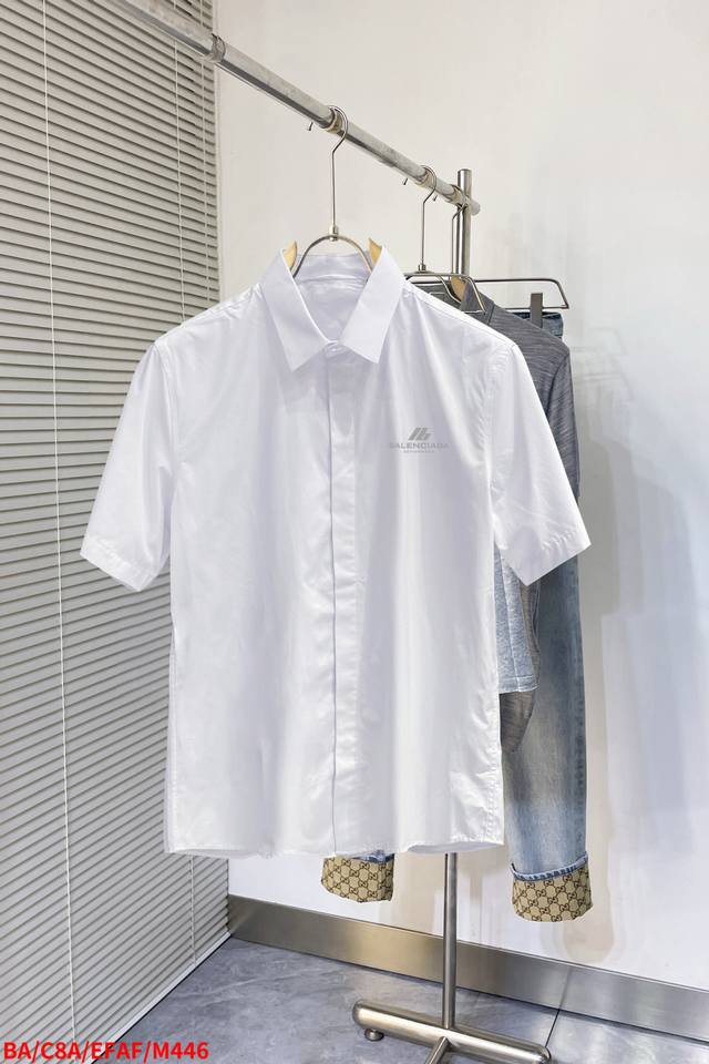 M446 Ba Balenciaga counter's latest men's must-have short-sleeved shirt, 100% na