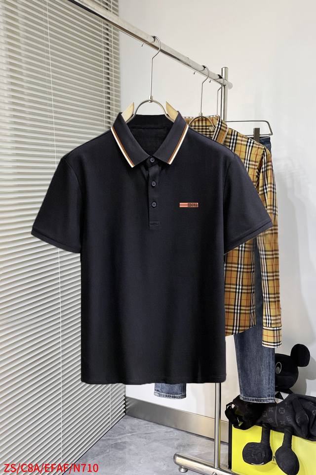 N710 High-end fabric Zs Zegna 2025 Ss summer new logo men's lapel polo shirt! A