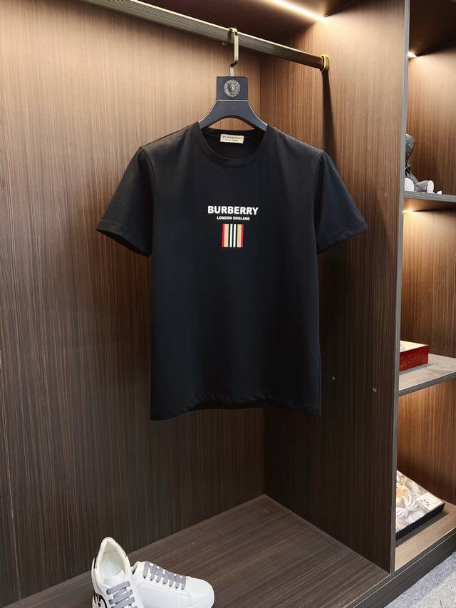 Burberry 2025 Spring/Summer High-Quality Mercerized Cotton Short-Sleeved T-Shirt