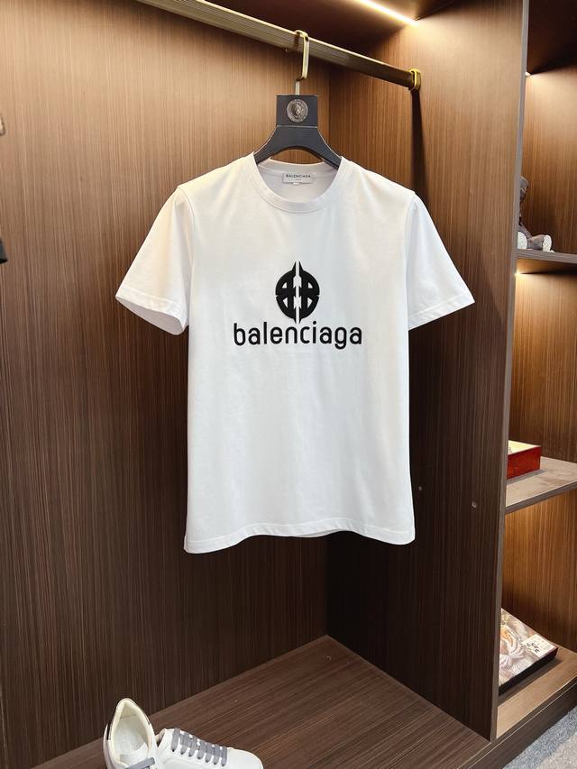 Balenciaga 2025 Spring/Summer High-Quality Mercerized Cotton Short-Sleeved T-Shi
