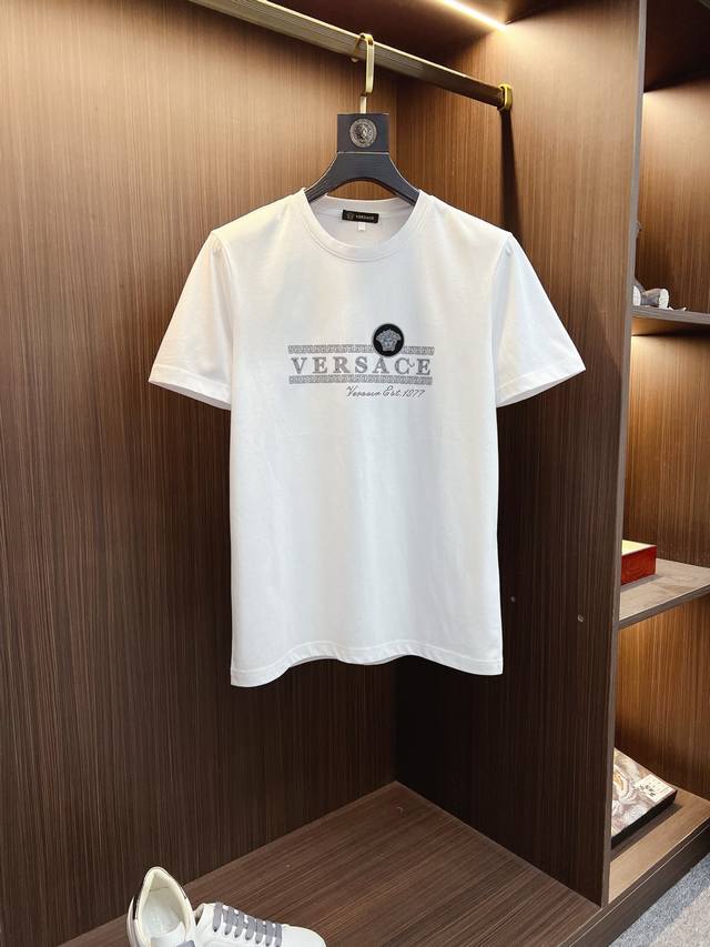 Versace 2025 Spring/Summer High-Quality Mercerized Cotton Short-Sleeved T-Shirt