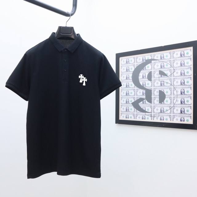 Chrome Hearts latest version of lapel Polo short sleeves, solid color, versatile