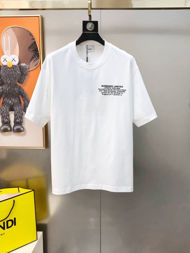 Burb** Burberry 2025 Early Spring new original men's round neck short-sleeved T-