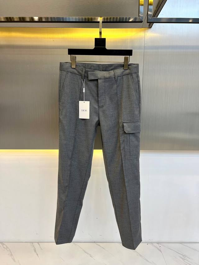 Cd Dior, 25Ss Spring/Summer new worsted cotton overalls, straight-leg casual pan