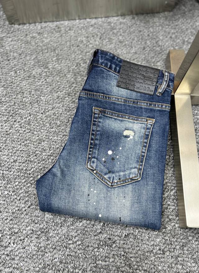 Dg* Dolce & Gabbana SS25 early spring new men's jeans with excellent stretch. Ex