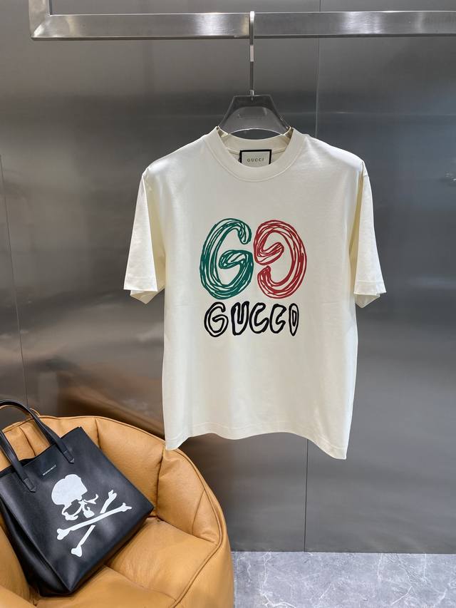 Gucci short-sleeved summer art fashion single product, the iconic double G patte