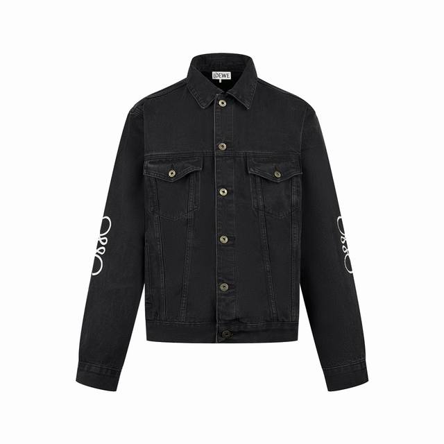 Loewe Anagram denim jacket fabric: Made of black base and black surface, high-de