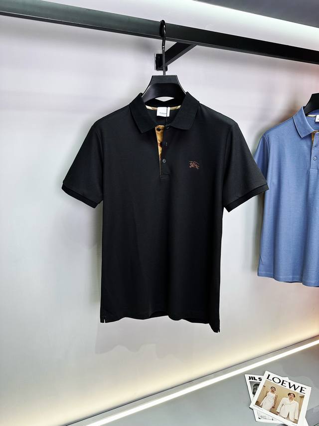 Burberry 2025Ss new summer warhorse logo men's lapel Polo shirt! Classic busines